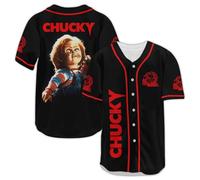 Graphic Baseball Jersey Shirt, Cute Cartoon Movie Character Baseball Shirt Gift for Men Women, Funny Baseball Jersey…, Horror Doll, S