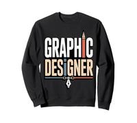 Graphic Designer Retro Typography With Pen Icon Sweatshirt