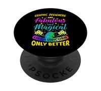 Graphic Designers Funny Cute Colourful Unicorn PopSockets Adhesive PopGrip