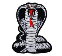 Graphic Dust Cobra Embroidered Iron On Patch Snake Serpent Python Biker Motorcycle Jean Jacket Gang Racing Heavy Metal