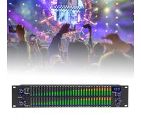 Graphic Equalizer, 31-Band Dual Channel Stereo Audio Effect Controller with LED Spectrum Display, 10 Preset Effects, for Recording Studio (Black)