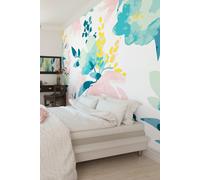 Graphic Flower Wall Mural Origin Murals Light Pink W350cm x H280cm