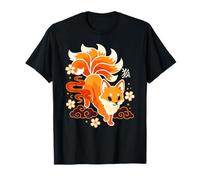 Graphic Fox Kitsune Japanese Nine-Tailed Fox T-Shirt