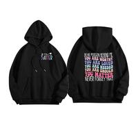 Graphic Hoodie for Women with Mental Health Awareness Cozy Pullover Sweatshirt for Sports and Everyday Shorts Women Elegant Winter, black, XL