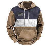 Graphic Hoodies for Men Long Sleeve Plaid Hooded Shirt African Patchwork Sweatshirt Tribal Ethnic Aztec Print Pullover