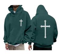 Graphic Hoodies Pullover,Christian Hoodies for Men Inspirational Religious Faith Cross Sweatshirts Vintage Bible Verse Graphic Hoodie Pullover Big and Tall Versatile Casual Sweater Clothes