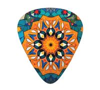 graphic illustration guitar picks in three different thicknesses, suitable for electric guitar and band players