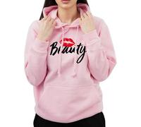 Graphic Impact Beauty and The Beast Matching Set for Him And Her Unisex Hoodie Novelty Design Gift Idea Wife Husband Girlfriend Boyfriend Love Valentines Day Couples Matching Hoodies(Pink,Beauty,XL)