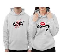 Graphic Impact Beauty and The Beast Matching Set for Him And Her Unisex Hoodie Novelty Design Gift Idea Wife Husband Girlfriend Boyfriend Love Valentines Day Couples Matching Hoodies(HGrey,Beast,M)