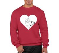 Graphic Impact Crazy Cat Mum Women’s Sweaters Funny Feline Shirts Unique Tees for Feline Lovers Personalised Sweatshirt Custom Adults Unisex Design(S,Red)