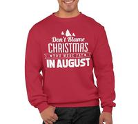 Graphic Impact Don’t Blame Christmas You Were Fat In August Unisex Sweatshirt For Adults Funny Ugly Rude Novelty Xmas Jumper Festive Sweater Men Women Sweat Advent Accessories(Red, XXL)