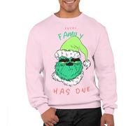 Graphic Impact Every Family Has One Grumpy Unisex Christmas Sweatshirt For Adults And Kids Funny Ugly Rude Novelty Xmas Jumper Festive Sweat(Pink, XL)