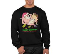 Graphic Impact Family Reunions Are Not My Thing Unisex Christmas Sweatshirt Adults Funny Ugly Rude Xmas Jumper Festive Men Women Sweat Advent Accessories(Black, XL)