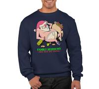 Graphic Impact Family Reunions Are Not My Thing Unisex Christmas Sweatshirt Adults Funny Ugly Rude Xmas Jumper Festive Men Women Sweat Advent Accessories(Navy, XL)