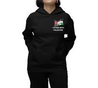 Graphic Impact Free Palestine Hoodie Unisex Flag Design for Men, Women, Kids Support Gaza Ally Hooded Sweatshirt(XL,Black)