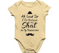 Graphic Impact Funny Ah Good Sir I Do Believe I Have Shat in My Pantaloons Baby Suit Vest Short Sleeves Boy & Girl Baby Grow Vest Bodysuit(Yellow) 0/3 Months