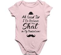 Graphic Impact Funny Ah Good Sir I Do Believe I Have Shat in My Pantaloons Baby Suit Vest Short Sleeves Boy & Girl Baby Grow Vest Bodysuit(Light Pink) 3/6 Months