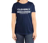 Graphic Impact Funny Cleverly Disguised As A Responsible Adult Funny College Uni Unisex T-Shirt (Navy Blue, Small)