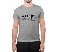 Graphic Impact Funny Evolution Snooker Table Sports Ball Novelty Top T-Shirt (Grey, Large)