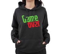Graphic Impact Funny Game Over Console Controller Sarcastic Pro Gaming Lovers Gamers Kids Teen Adults Unisex Hoodie(L, Black)