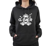 Graphic Impact Funny Gamer Rock On Console Controller Sarcastic Gaming Lovers Gamers Kids Teen Adults Unisex Hoodie(XL, Black)