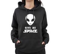 Graphic Impact Funny Give Me Space Alien Pun Sarcastic Hoodie (Medium - Black)