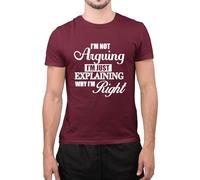 Graphic Impact Funny I Am Not Arguing I Am Just Explaining Why I Am Right Sarcastic Mean Novelty Slogan Tenn Adults Unisex T-Shirt(M, Wine)