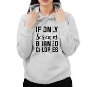 Graphic Impact Funny If Only Sarcasm Bured Calories Sarcastic Calories Party Hoodie (Grey,X-Large)
