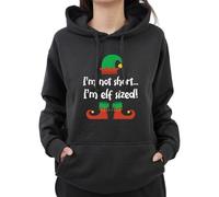 Graphic Impact Funny I'm Not Short I'm Elf Sized Christmas Xmas Novelty Tumblr Hoodie (Medium, Black)