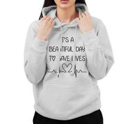 Graphic Impact Funny It's A Beautiful Day To Save Lives Nursing Nurse Kind Heart Cool Hoodie (Heather Grey,Medium)