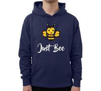 Graphic Impact Funny Just Bee Funky Honey Bee Novelty Print Be In The Moment Theme Print For Kids Teen Adults Unisex Hoodie(XXL, Navy)