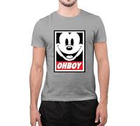 Graphic Impact Funny Kids Inspired Cartoon Cute Mouse Face Printed Kids Adults Unisex Printed T-Shirt (Grey, Large)
