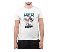 Graphic Impact Funny Lewis Hamilton 44 Unisex Tumblr Racing Racer Novelty Top T-Shirt (White, Medium)
