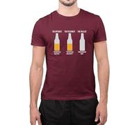 Graphic Impact Funny Mens Beer Half Full Half Empty I Need Another Sarcastic T-Shirt (Large - Wine)