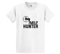 Graphic Impact Funny Milf Hunter Savage Stag Novelty Amazing T-Shirt (12/13 Yrs, White)