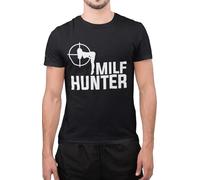 Graphic Impact Funny Milf Hunter Savage Stag Novelty Amazing T-Shirt (Medium, Black)