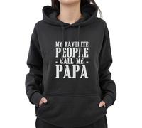 Graphic Impact Funny My Favorite People Call Me Papa Father Dad Birthday Hoodie (Black,Medium)