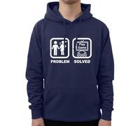 Graphic Impact Funny Problem Solved Sarcastic Gaming Video Game Lovers Novelty Gamers Tee Gift For Teen Adults Unisex Hoodie(XXL, Navy)