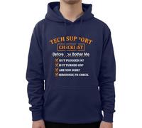 Graphic Impact Funny Tech Support Checklist Sarcastic Backend Operations Techincal Support Staff Hood For Teen Adults Unisex Hoodie(L, Navy)