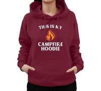 Graphic Impact Funny This Is My Campfire Hoodie Vacation Amazing Novelty Hoodie (Medium, Wine)