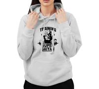 Graphic Impact Funny Training To Go Super Saiyan Goku Gym Fitness Novelty Best Hoodie For Mens (Grey, XLarge)
