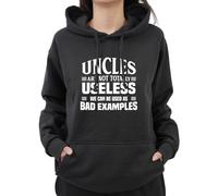 Graphic Impact Funny Uncles Are Not Totally Useless Amazing Novelty Tumblr Hoodie (XXLarge, Black)