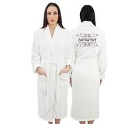 Graphic Impact gi Personalised Back Magical Robe Unisex Egyptian Cotton Terry Toweling Bathrobe for Men and Women (White, L-XL)