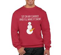 Graphic Impact gi Sit On My Carrot And I Will Make It Snow Unisex Christmas Sweatshirt For Adults Funny Ugly Rude Novelty Xmas Jumper Festive Sweater