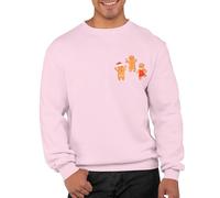 Graphic Impact Gingerbread Man Sweatshirt for Kids Adults Novelty Ugly Sweaters Xmas Jumper Day Funny Matching Pullover Christmas Collection Star Sweatshirt(Pink, S)