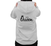 Graphic Impact Her King His Queen Matching Set Him And Her Unisex Hoodie Novelty Design Gift Idea Wife Husband Girlfriend Boyfriend Love Valentines Day Couples Matching Hoodies(HGrey,Queen,S)