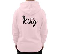 Graphic Impact Her King His Queen Matching Set Him And Her Unisex Hoodie Novelty Design Gift Idea Wife Husband Girlfriend Boyfriend Love Valentines Day Couples Matching Hoodies(Pink,King,L)