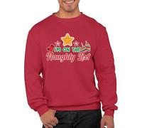 Graphic Impact I'm On The Naughty List Santa Ugly Xmas Jumper Xmas Sweatshirt Adults Kids Unisex Sweater Christmas Jumper (S, Red)