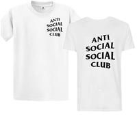 Graphic Impact Inspired Anti Social Social Club Printed Retro T-Shirt (White, XXLarge)
