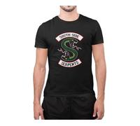 Graphic Impact Inspired Southside Serpents Printed TV Jughead FP Jones Series Riverdale T-Shirt (Black, Medium)